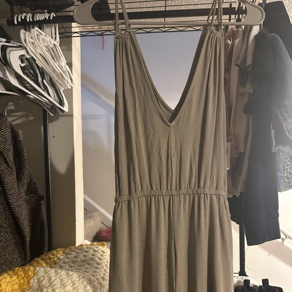 Elegant Tan Sleeveless Pant One piece